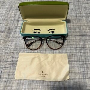 Kate Spade Leopard Print Eyeglasses with Green Case